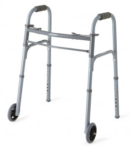 Medline Youth Two-Button Folding Walkers with 5" Wheels - Junior Walker, 2 Button, Folding, Basic, 5" Wheels - MDS86410JW54B