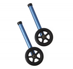 Medline Folding Paddle Walkers with 5" Wheels - Adult Folding Paddle Walker, 5" Wheels, Blue - MDS86410KDBW