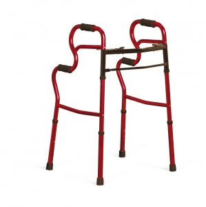 Medline Stand Assist Walkers - 3-in-1 Stand Assist Walker with 2-Button Folding, Red - MDS86410URR