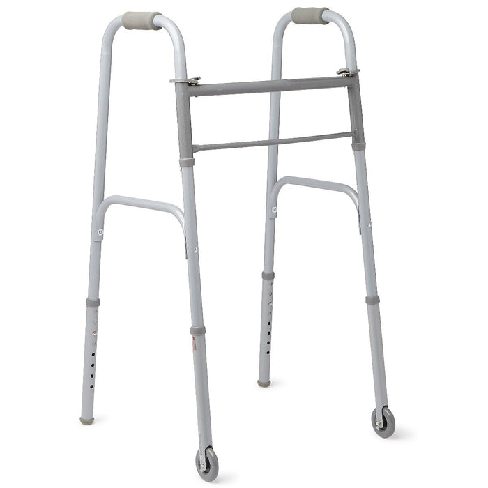 Two-Button Folding Walkers with 3" Wheels