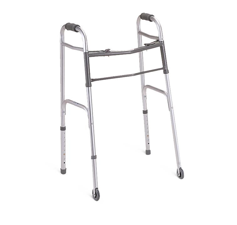 Two-Button Folding Walkers with 3" Wheels