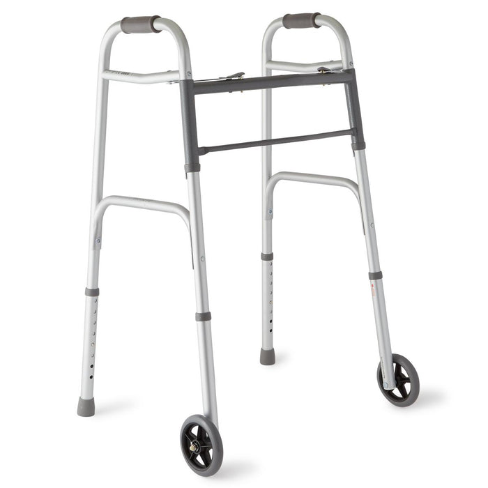 Two-Button Folding Walkers with 5" Wheels