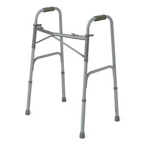 Medline Bariatric Folding Walkers - Adult Bariatric Folding Walker, 2 Button, 650 lb. Capacity, Basic Steel - MDS86410XWB