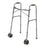 Medline Bariatric Folding Walkers - Adult Bariatric Folding Walker, 2 Button, 600 lb. Capacity, Basic Steel, with Wheels - MDS86410XWWB