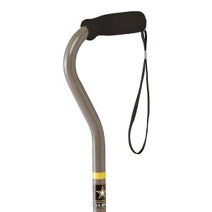 Medline Offset Handle Fashion Canes - Offset Cane, Camo Green with Army Logo - MDS86420AG