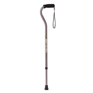 Medline Offset Handle Fashion Canes - Offset Cane, Grey with Army Retired Logo - MDS86420AR