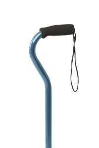 Medline Offset Handle Fashion Canes - Offset Cane, Blue / Teal, Aluminum - MDS86420BS