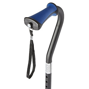 Medline Aluminum Offset Cane with Rotating Comfort Grip - Black Aluminum Offset Cane with Rotating Comfort Grip - MDS86420COMFY