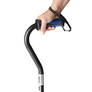 Medline Aluminum Offset Cane with Rotating Comfort Grip - Black Aluminum Offset Cane with Rotating Comfort Grip - MDS86420COMFY