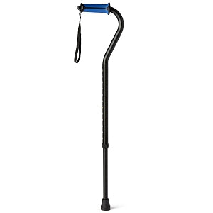 Medline Aluminum Offset Cane with Rotating Comfort Grip - Black Aluminum Offset Cane with Rotating Comfort Grip - MDS86420COMFY