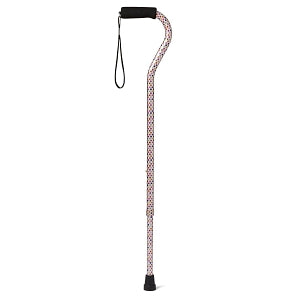 Medline Offset Handle Fashion Canes - Offset Cane, Polka Dot, Aluminum - MDS86420POLKA