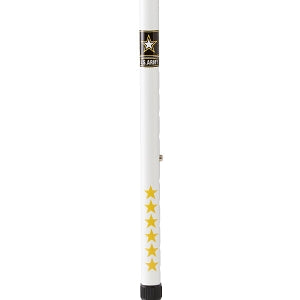 Medline Offset Handle Fashion Canes - Offset Cane, White with Army Logo, Army Stars - MDS86420WA