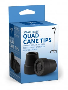 Medline Quad Cane Tips - Black Replacement Quad Cane Tips, 1/2", Small Base - MDS86424W4