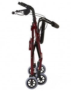 Medline Deluxe Rollators - Deluxe Rollator, Burgundy, Curved Back, 250 lb. - MDS86810