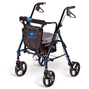 Medline Deluxe Comfort Rollators - Deluxe Comfort Rollator with 8" Wheels and 300 lb. Weight Capacity, Blue - MDS86826SC