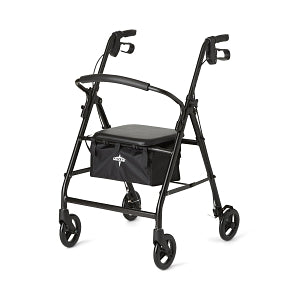 Medline Basic Steel Rollators - Basic Steel Rollator with 6" Wheels, Black - MDS86830EBLS