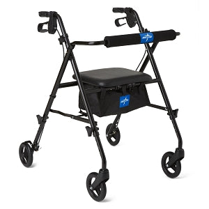 Medline Width Adjustable Rollators - Width-Adjustable Rollator with 6" Wheels, Black - MDS86850EBLWA