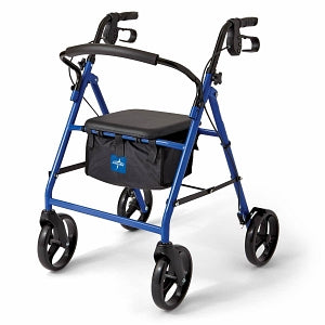 Medline Basic Steel Rollators - Basic Steel Rollator with 8" Wheels, Blue - MDS86850EBS8