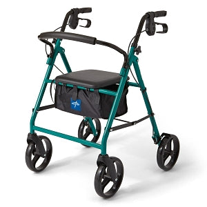 Medline Basic Steel Rollators - Basic Steel Rollator with 8" Wheels, Green - MDS86850EGS8