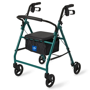 Medline Basic Steel Rollators - Basic Steel Rollator with 6" Wheels, Green - MDS86850EGS