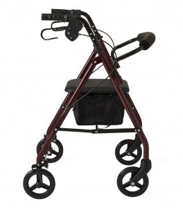 Medline Basic Rollators - Basic Rollator with 6" Wheels, Burgundy, Junior - MDS86850EJR