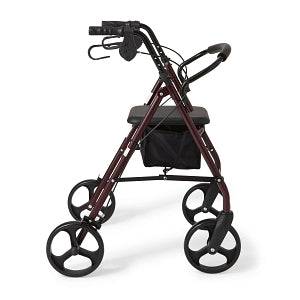 Medline Basic Steel Rollators - Basic Steel Rollator with 8" Wheels, Red - MDS86850ES8