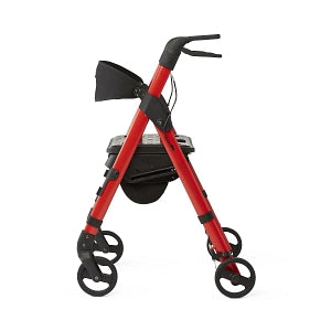 Medline Momentum Rollators - Momentum Rollator with Height-Adjustable Seat and Handles, Red - MDS86870R