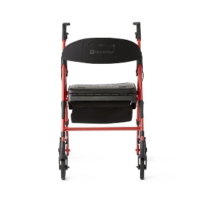 Medline Momentum Rollators - Momentum Rollator with Height-Adjustable Seat and Handles, Red - MDS86870R