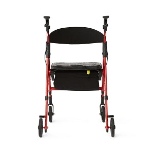 Medline Momentum Rollators - Momentum Rollator with Height-Adjustable Seat and Handles, Red - MDS86870R