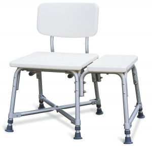 Medline Nonpadded Bariatric Transfer Benches - Bariatric Transfer Bench with Back, 550 lb. Weight Capacity - MDS86952XW