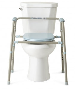 Medline Steel Commode with Microban - Knockdown Steel Bedside Commode with Microban - MDS89664KDMB