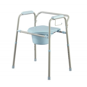 Medline Steel Commode with Microban - Knockdown Steel Bedside Commode with Microban - MDS89664KDMB