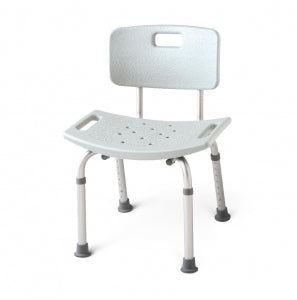 Medline Aluminum Bath Benches with Back - Aluminum Bath Bench with Back, Assembled - MDS89745A