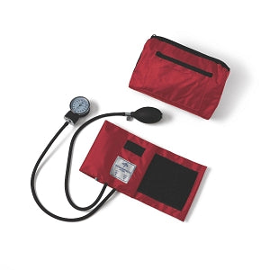 Medline Compli-Mates Aneroid Sphygmomanometers - Handheld Aneroid Sphygmomanometer with Nylon Case, Red - MDS9104