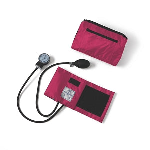 Medline Compli-Mates Aneroid Sphygmomanometers - Handheld Aneroid Sphygmomanometer with Nylon Case, Magenta - MDS9111