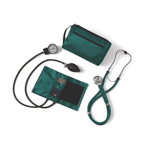 Medline Compli-Mates Sprague Rappaport Combination Kits - Sphygmomanometer / Sprague Rappaport Stethoscope Combo Kit, Hunter Green - MDS9128