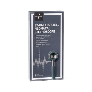 Medline Elite Neonatal Stainless Steel Stethoscope - Elite Neonatal Stainless Steel Stethoscope, Gray - MDS92150