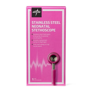 Medline Elite Neonatal Stainless Steel Stethoscope - Elite Neonatal Stainless Steel Stethoscope, Pink - MDS92160