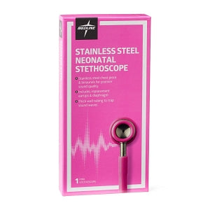 Medline Elite Neonatal Stainless Steel Stethoscope - Elite Neonatal Stainless Steel Stethoscope, Pink - MDS92160