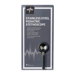 Medline Elite Stainless Steel Stethoscopes - Elite Pediatric Stainless Steel Stethoscope, Gray - MDS92200