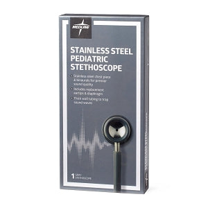 Medline Elite Stainless Steel Stethoscopes - Elite Pediatric Stainless Steel Stethoscope, Gray - MDS92200