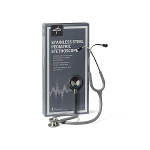 Medline Elite Stainless Steel Stethoscopes - Elite Pediatric Stainless Steel Stethoscope, Gray - MDS92200