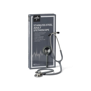 Medline Elite Stainless Steel Stethoscope - Elite Adult Stainless Steel Stethoscope, Gray - MDS92250