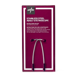 Medline Elite Stainless Steel Stethoscope - Elite Adult Stainless Steel Stethoscope, Burgundy - MDS92280