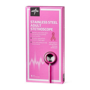 Medline Elite Stainless Steel Stethoscope - Elite Adult Stainless Steel Stethoscope, Pink - MDS92290