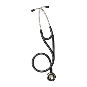 Medline Elite Cardiology Stainless Steel Stethoscope - Elite Cardiology Stainless Steel Stethoscope, Black - MDS92500