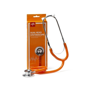 Medline Dual-Head Stethoscopes - Dual-Head Stethoscope, Orange - MDS926210