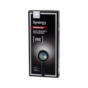 Medline Synergy Cardiology Dual Frequency Stethoscope - Synergy Cardiology Stethoscope, Black - MDS926801