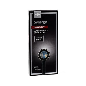 Medline Synergy Cardiology Dual Frequency Stethoscope - Synergy Cardiology Stethoscope, Black - MDS926801