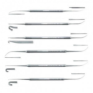 Medline Varady -Style Phlebectomy Extractors - Set of Six 7" (17.8 cm) Varaday Micro-Phleboextractors, Various Tip Sizes - MDS9283000